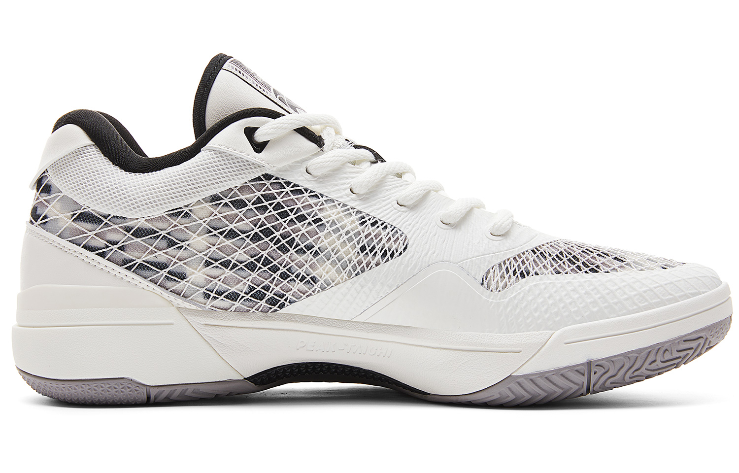 PEAK Slip Resistant, Abrasion Resistant, Rebound Mid top Basketball Shoes Men’s White Gray Black