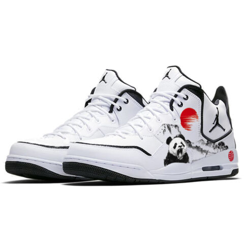 Jordan Courtside 23 Abrasion Resistant Slip Resistant Mid top Vintage Basketball Shoes Men’s Black White