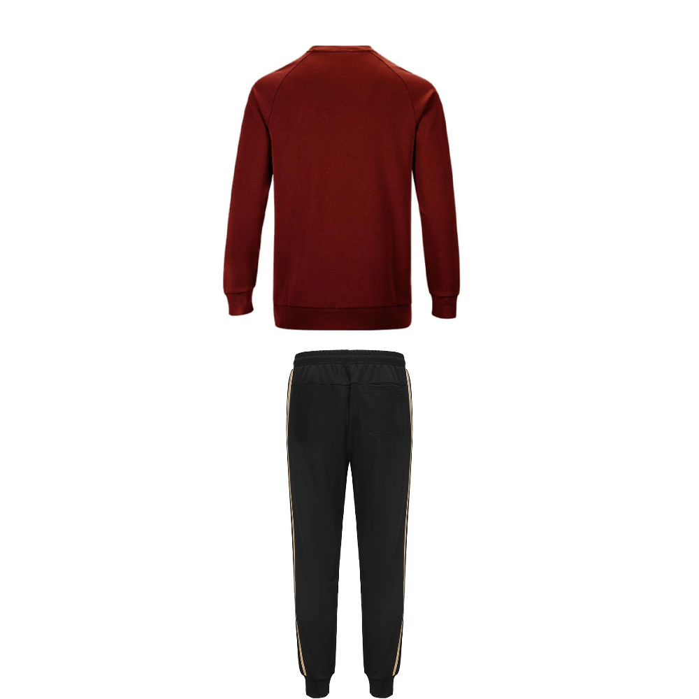 Adidas Casual Sportswear Unisex Set Red Gold Top+Black Pants