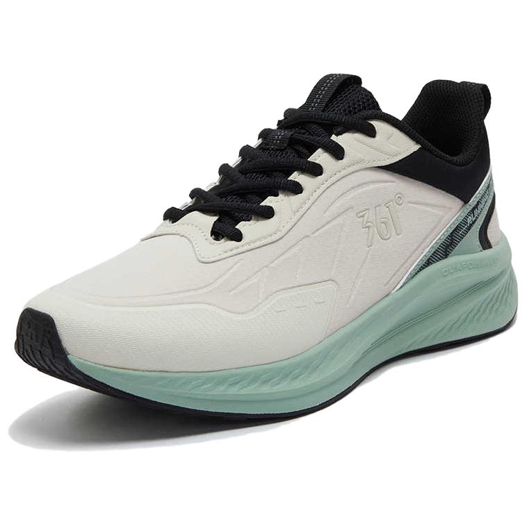 361° Mesh, Synthetic Leather Cushioning Slip Resistant Rebound Low top Sprint Running Shoes Men’s Gray Green