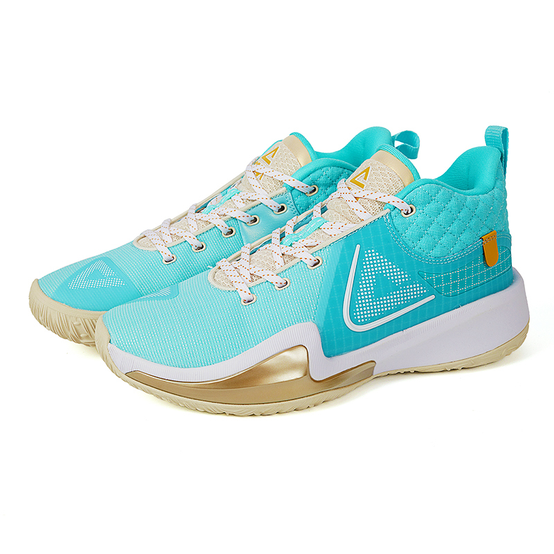PEAK Cushioning Slip Resistant Abrasion Resistant Low top Basketball Shoes Men’s Ice Blue