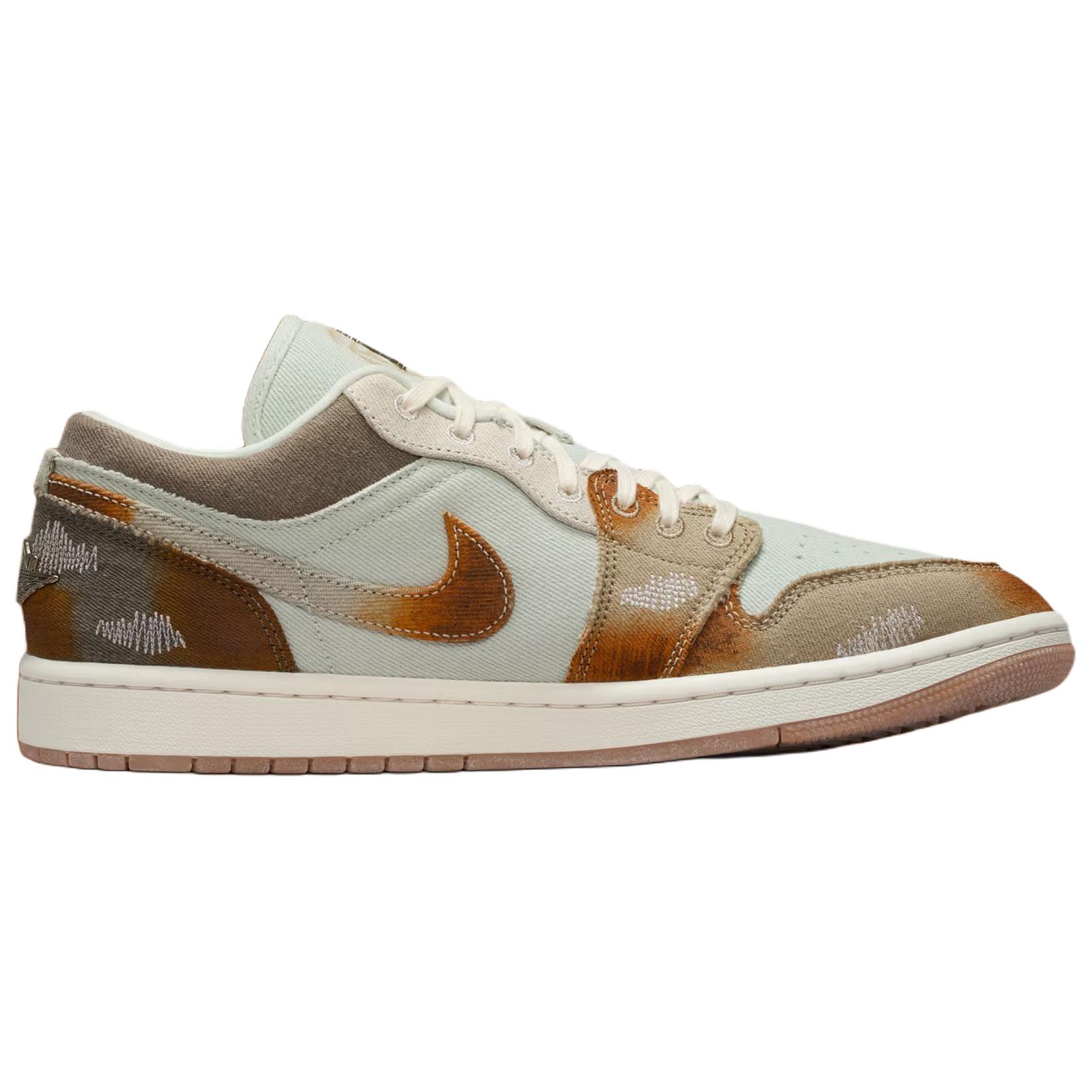 Jordan Air Jordan 1 Low top Vintage Basketball Shoes Men’s Blue Brown