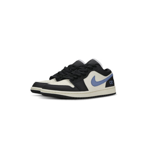 Jordan Air Jordan 1 Abrasion Resistant Low top Vintage Basketball Shoes Women’s Beige Black Blue