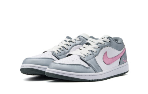 Jordan Air Jordan 1 Abrasion Resistant Low top Vintage Basketball Shoes Unisex Silver Pink