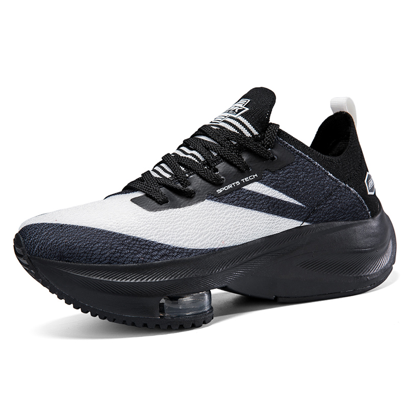 JINLAIKE Cushioning Slip Resistant Coverage Low top Casual Running Shoes Unisex White Black