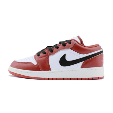 Jordan Air Jordan 1 Cool Black Slip Resistant Abrasion Resistant Low top Vintage Basketball Shoes Women’s White Red