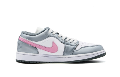 Jordan Air Jordan 1 Abrasion Resistant Low top Vintage Basketball Shoes Unisex Silver Pink