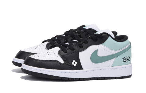 Jordan Air Jordan 1 Low top Vintage Basketball Shoes Men’s White Cyan