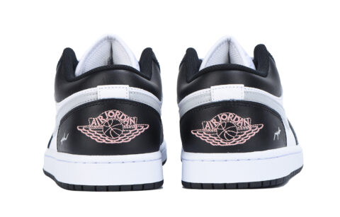 Jordan Air Jordan 1 Abrasion Resistant Low top Vintage Basketball Shoes Unisex Black Gray