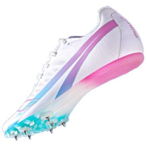 Li Ning Cushioning Slip Resistant Breathable Low top Pebax Outsole Training Running Shoes Unisex White Pink Blue