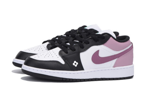 Jordan Air Jordan 1 Urban Chic Style Vintage Low top Vintage Basketball Shoes Men’s White Pink