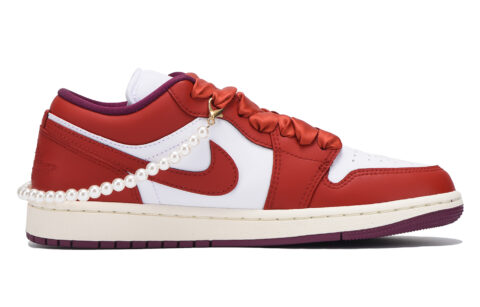 Jordan Air Jordan 1 Slip Resistant Coverage Abrasion Resistant Low top Vintage Basketball Shoes Women’s True Red