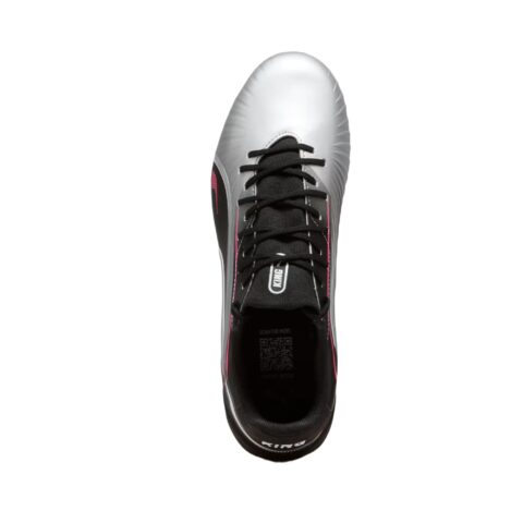 PUMA KING MATCH Fabric Soccer Shoes Unisex Silver Black