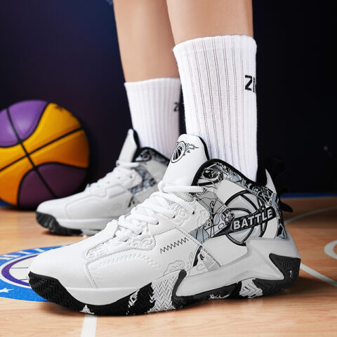 BIANSULONG Cushioning Slip Resistant Abrasion Resistant Coverage Support High top Basketball Shoes Men’s