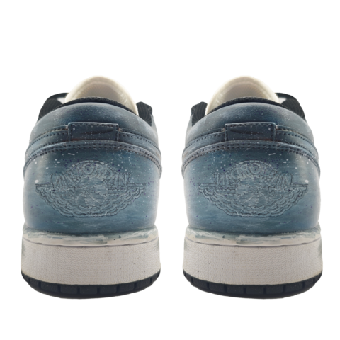 Nike Air Jordan 1 Chaos Denim Leather Versatile Low top Vintage Basketball Shoes Unisex Denim Blue