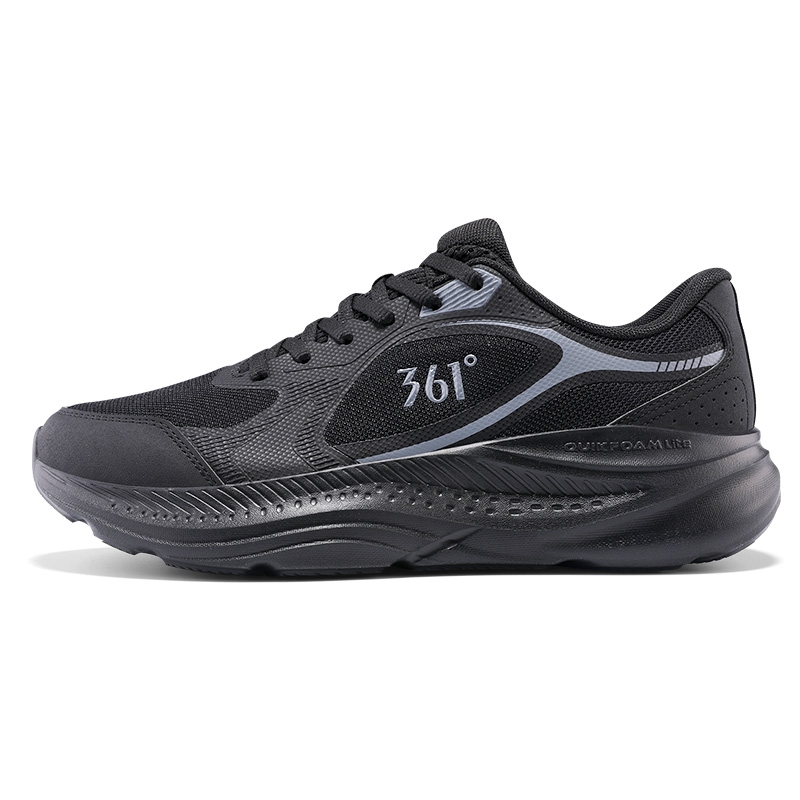 361° Abrasion Resistant Breathable Low top 361°NFO Soft Rebound Technology Casual Sprint Running Shoes Men’s Black