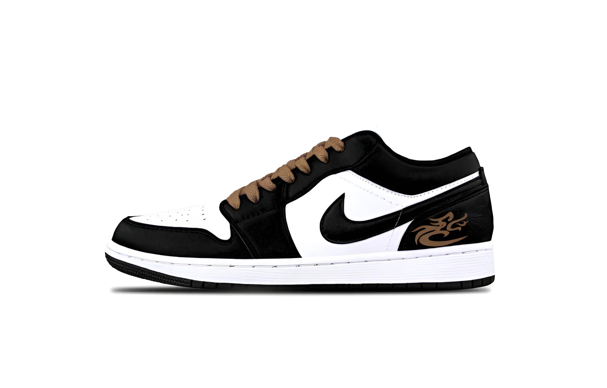 Jordan Air Jordan 1 Black AJ Cushioning, Wear Resistant Low top Vintage Basketball Shoes Unisex