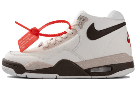 Nike Flight Legacy Mars WS Slip Resistant Abrasion Resistant Mid top Vintage Basketball Shoes Unisex Brown White