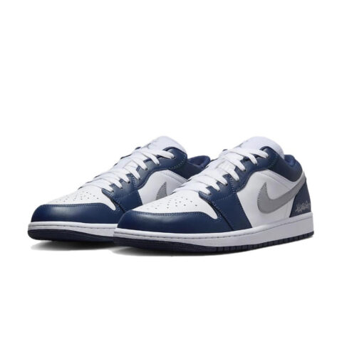 Jordan Air Jordan 1 Abrasion Resistant Low top Vintage Basketball Shoes Unisex Blue White
