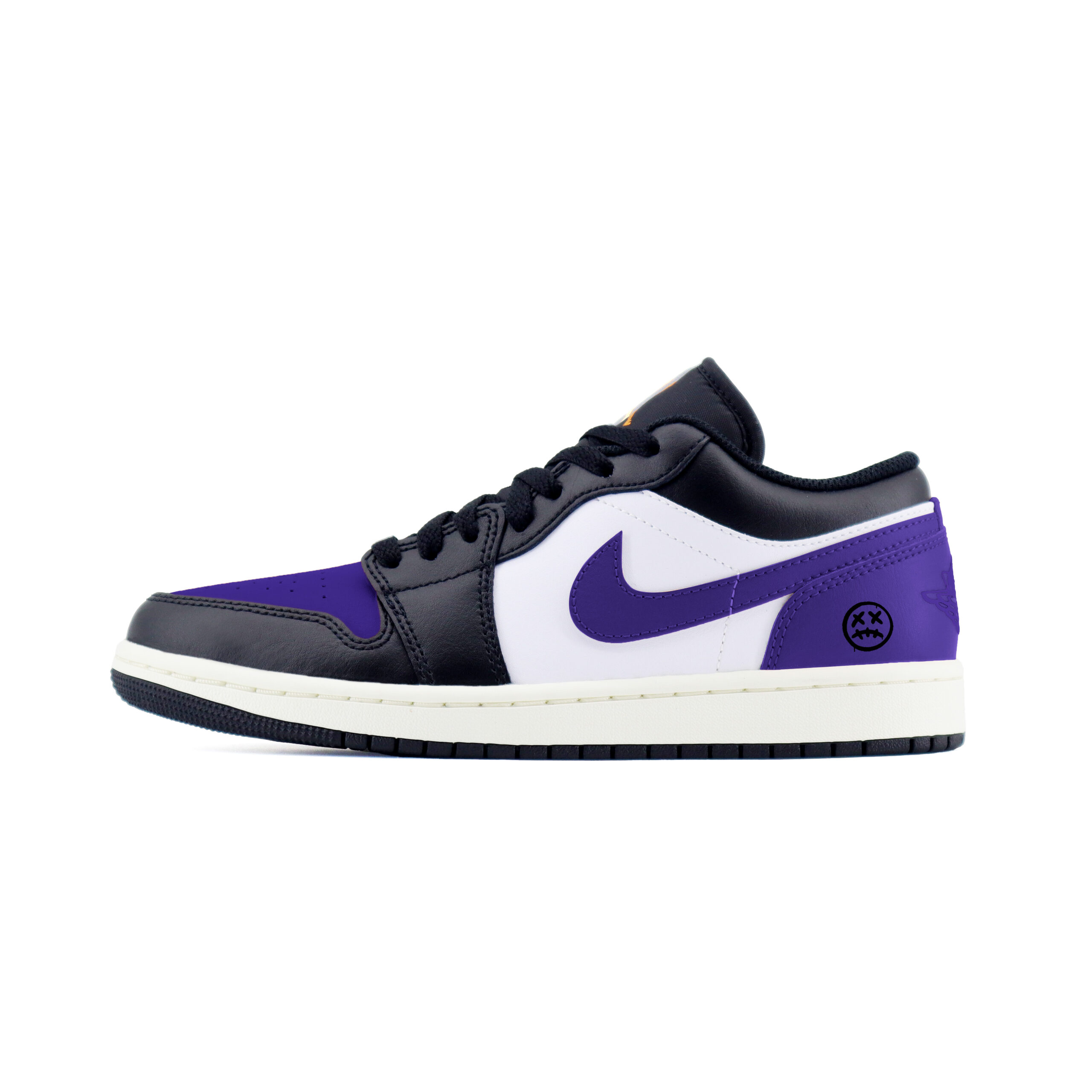 Jordan Air Jordan 1 Purple 2 Abrasion Resistant Low top Vintage Basketball Shoes Unisex Black Purple