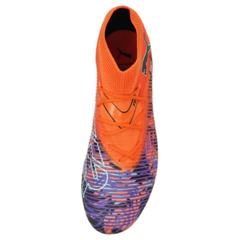 PUMA FUTURE 8 MG Multi Ground Artificial Turf Fabric Abrasion Resistant Coverage Soccer Shoes Men’s Orange Black