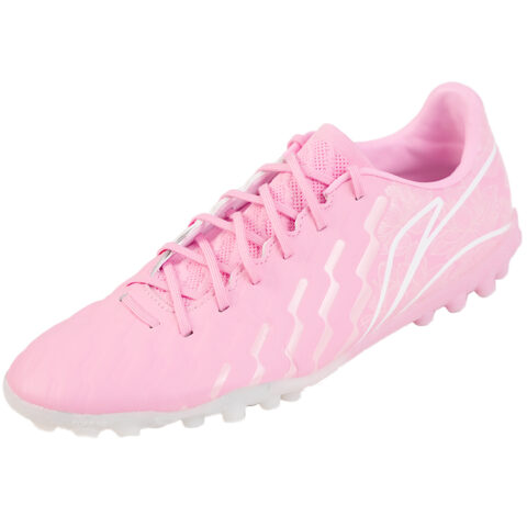 Li Ning TF Turf Artificial Turf Synthetic Leather Slip Resistant Abrasion Resistant Soccer Shoes Men’s Pink White