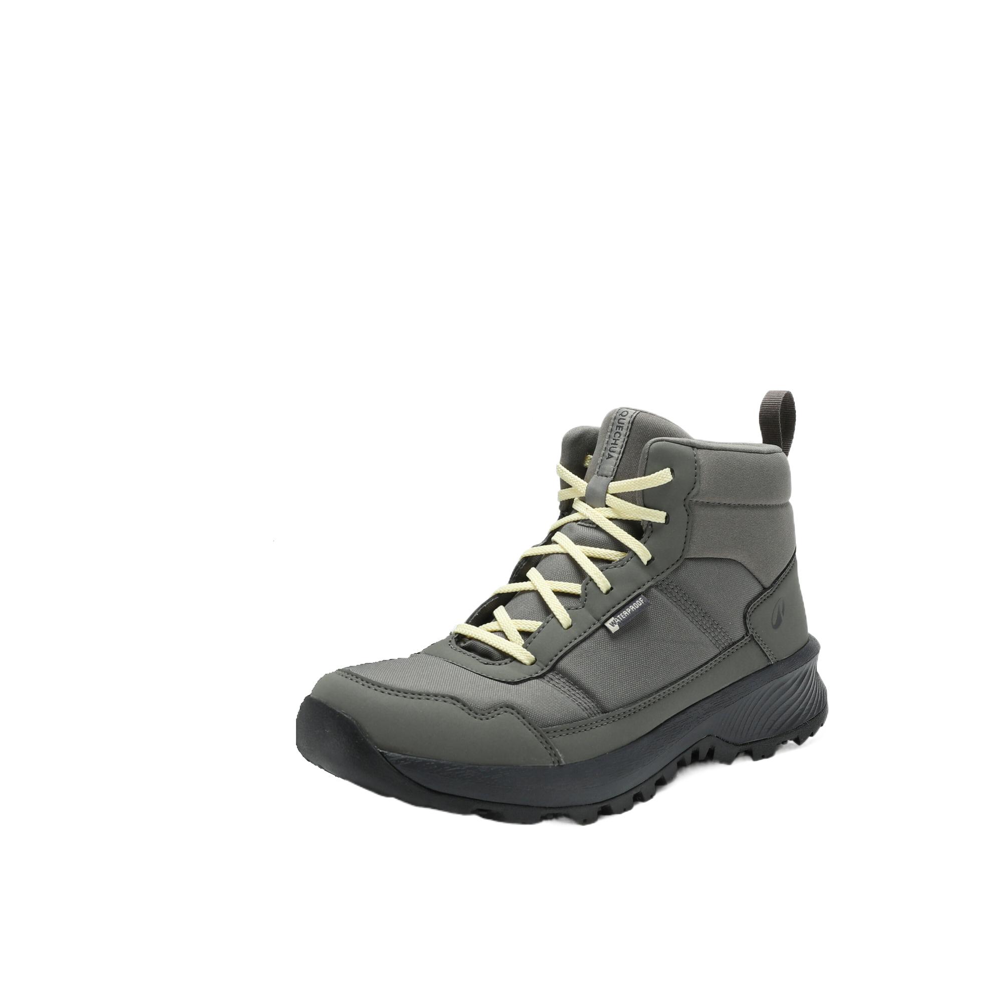 DECATHLON NH100 Comfortable Cushioning Waterproof Cushioning Waterproof Mid top Hiking Shoes Women’s Khaki Gray