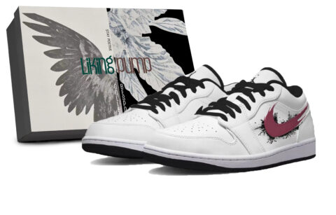 Jordan Air Jordan 1 Balance Lightweight Low top Vintage Basketball Shoes Unisex White Red