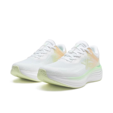XTEP Flowing Cloud 3.0 Running Shoes Women’s Low Top Classic White/Elf Green/Golden Yellow