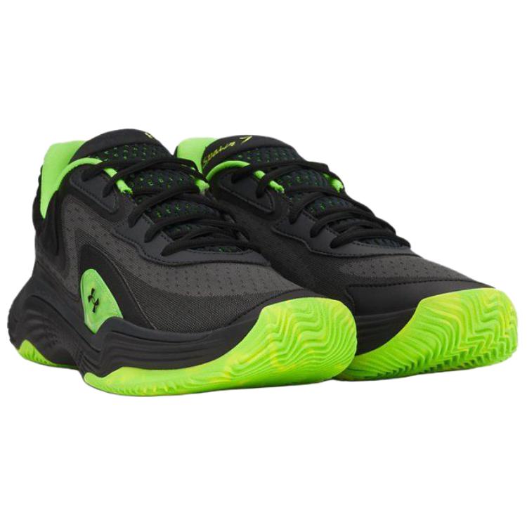 Under Armour Spawn 7 Breathable Lightweight Breathable And Lightweight Basketball Shoes Unisex Black Green