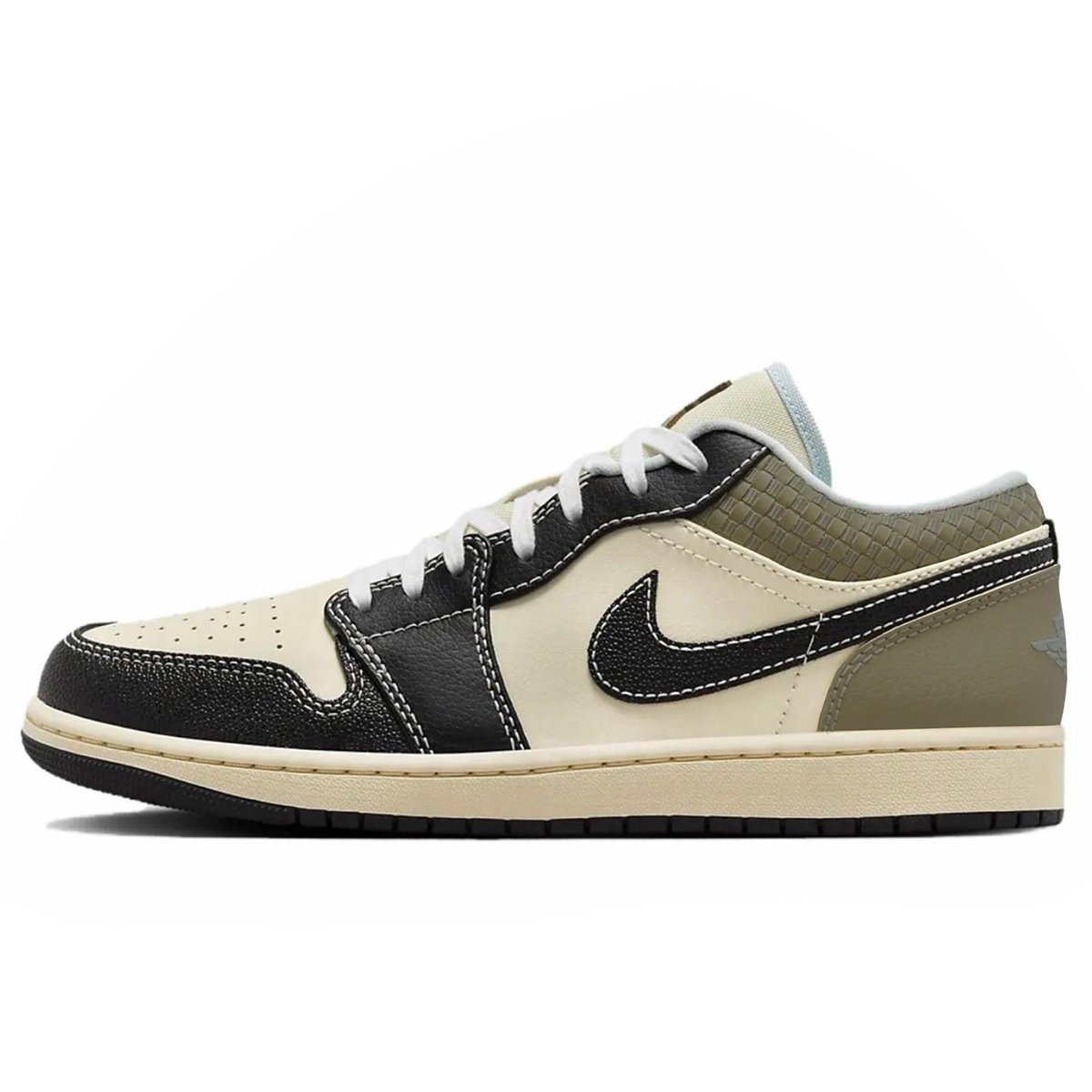 Jordan Air Jordan 1 Slip Resistant Abrasion Resistant Low top Vintage Basketball Shoes Men’s Black