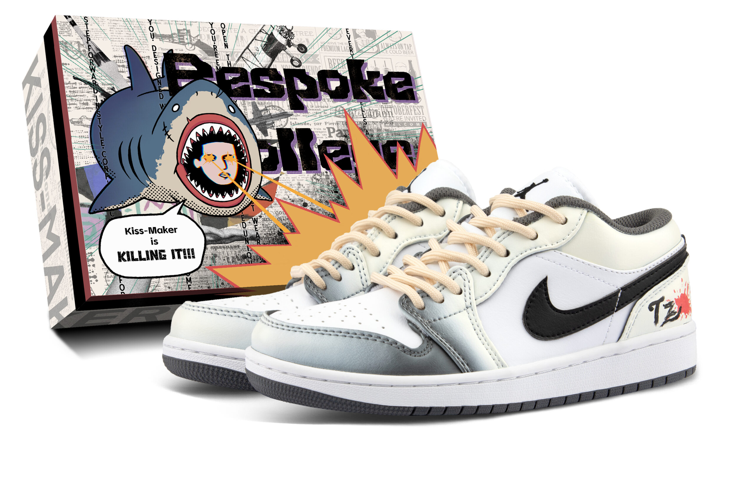 Jordan Air Jordan 1 Leather Cushioning Low top Vintage Basketball Shoes Unisex Light Yellow