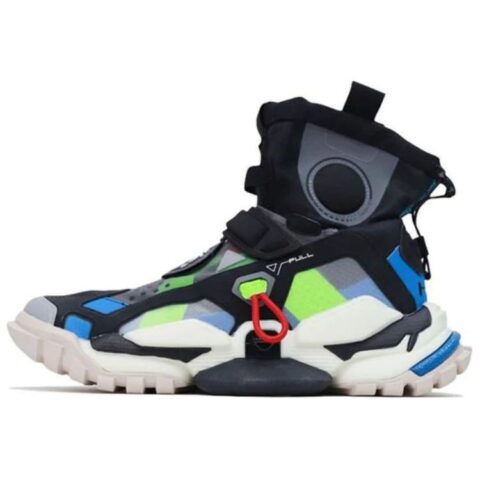 Li Ning 2.0 Hi Dw Comfortable High top Vintage Basketball Shoes Unisex Black Blue