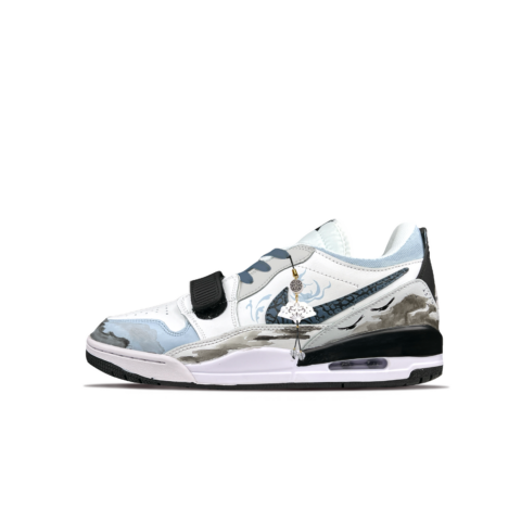 Jordan Legacy 312 Boom Plan Ling Mountain Anti-Slip Wear-Resistant Low-Top Vintage Basketball Shoes Men’s Light Blue