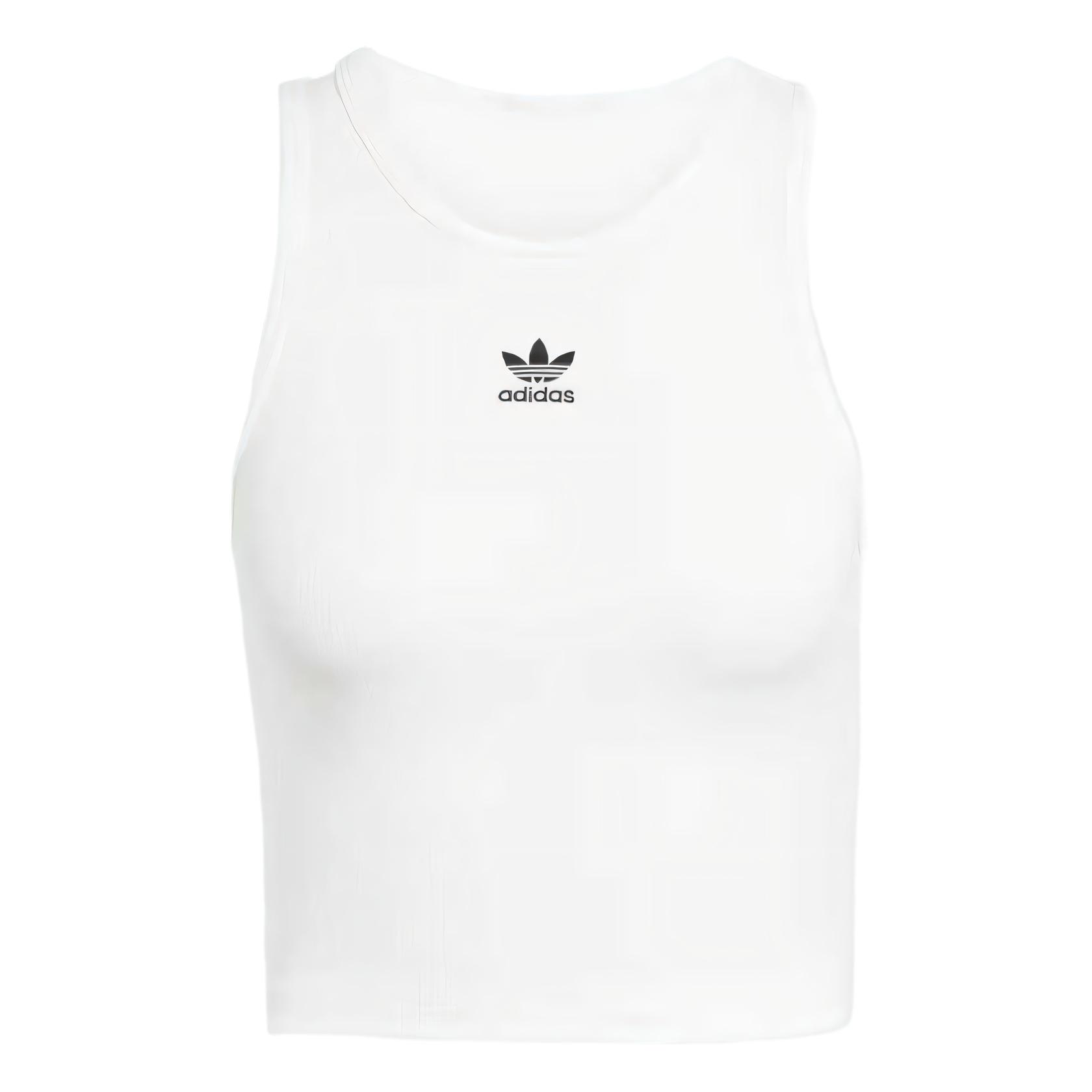 Adidas Originals Logo Embroidered Ribbed Tank Top