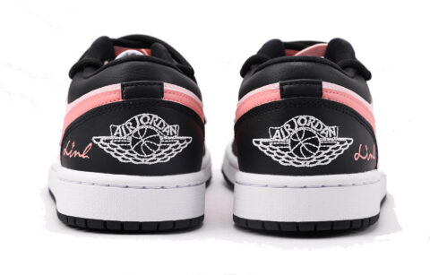 Jordan Air Jordan 1 Slip Resistant Coverage Low top Vintage Basketball Shoes Women’s Black Pink