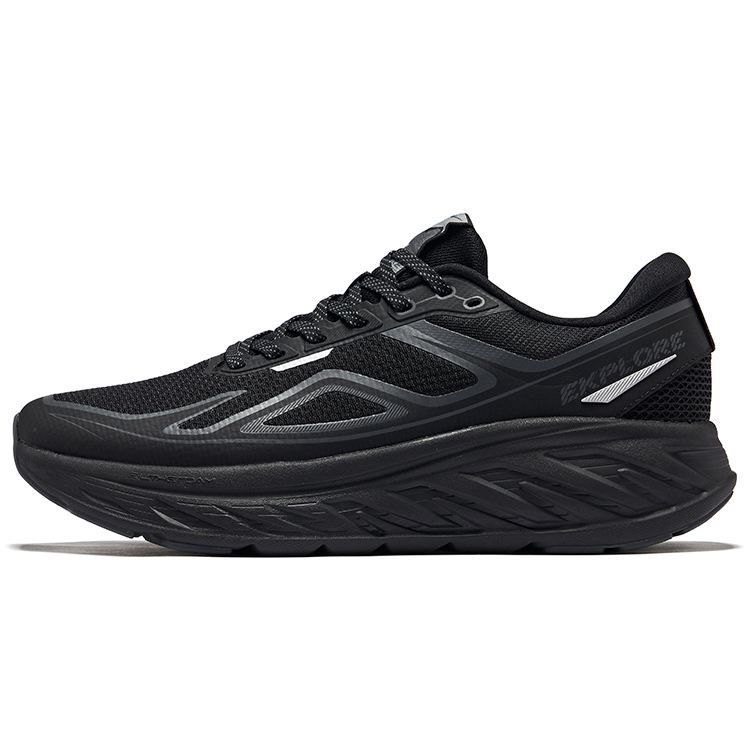 Erke Rebound Lightweight Low top Qidan Technology Running Shoes Men's Jet Black