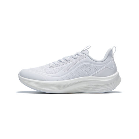 QIAODAN Cushioning Slip Resistant Abrasion Resistant Low top Casual Running Shoes Women’s White