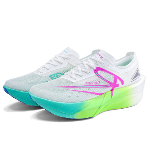 REYING Low top Running Shoes Unisex Flowing Cherry Bright Green Mismatched