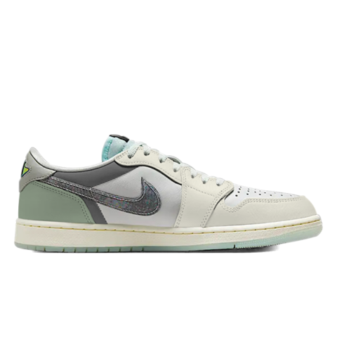 Jordan Air Jordan 1 Low top Vintage Basketball Shoes Unisex Beige White Green