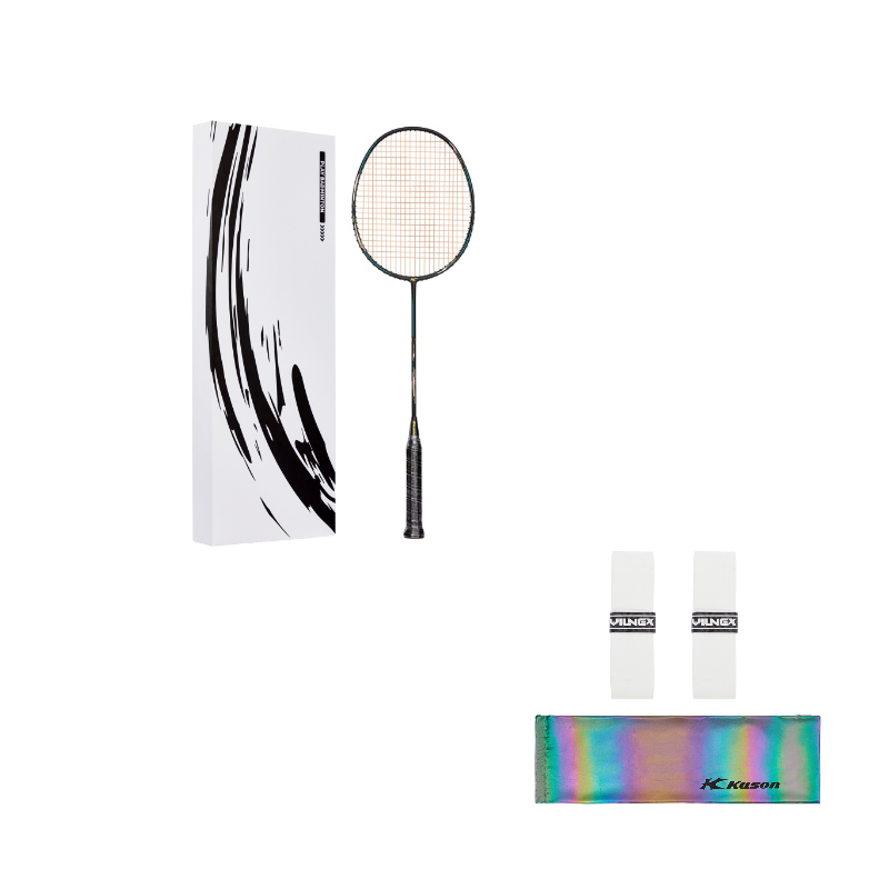 Li Ning x Kason Badminton Rackets Offensive Type Heavy Head, Stiff Shaft Advanced Level 4UG5 Black Gold