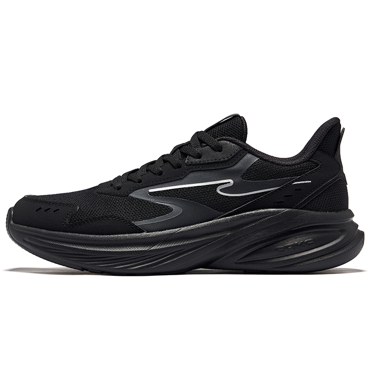 Erke Hunt Slip Resistant Lightweight Rebound Low top Running Shoes Men's Jet Black
