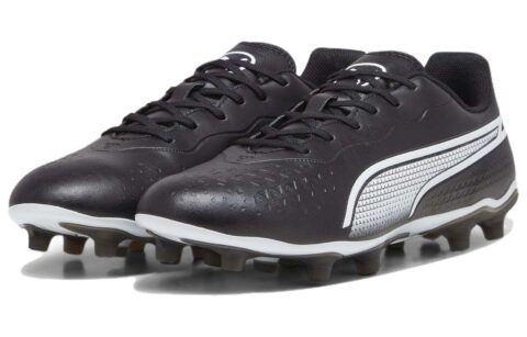 PUMA King Comfortable FG Rubber Long Studs AG Rubber Short Studs Soccer Shoes Unisex Black White