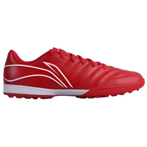 Li Ning Slip Resistant, Abrasion Resistant, Lightweight Soccer Shoes Unisex Vermilion