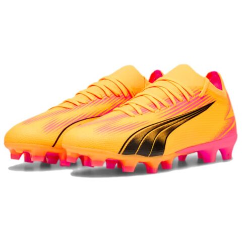 PUMA Ultra Match AG Artificial Ground FG Firm Ground Abrasion Resistant Soccer Shoes Unisex Orange