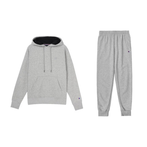 Champion Double Label Embroidery Pullover Sweatshirt Fleece Lined Loose Fit Sweatpants Casual Sportswear US Version