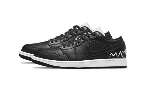 Jordan Air Jordan 1 Carbon Black Leather Support Low top Vintage Basketball Shoes Unisex Black White