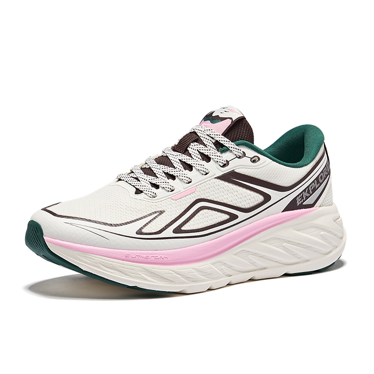 Erke Rebound And Wear resistant Low top Qidan Technology Running Shoes Women’s Microcrystal White Coffee