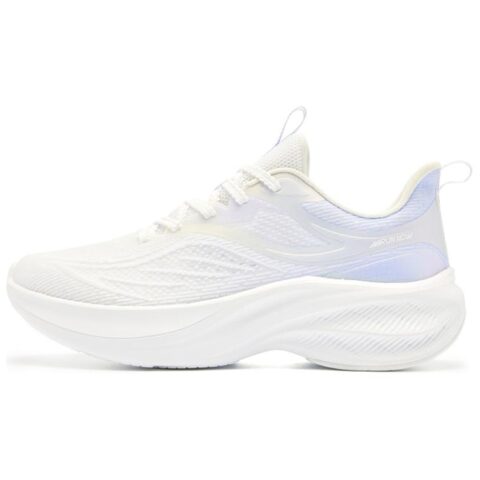 QIAODAN Abrasion Resistant Breathable Height Increasing Low top Casual Sprint Running Shoes Women’s Beige Purple