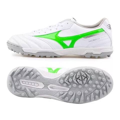 Mizuno MORELIA 2 TF Turf Cushioning Soccer Shoes Unisex White Green